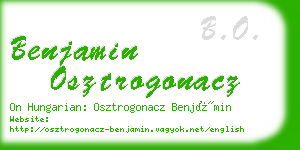 benjamin osztrogonacz business card